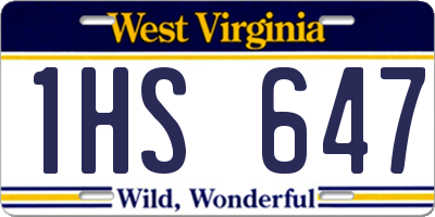 WV license plate 1HS647