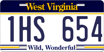 WV license plate 1HS654