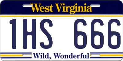 WV license plate 1HS666