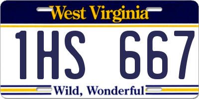 WV license plate 1HS667