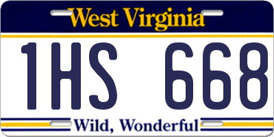 WV license plate 1HS668