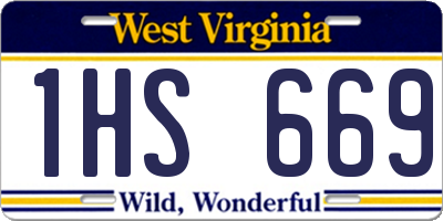 WV license plate 1HS669