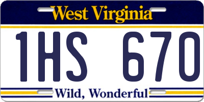 WV license plate 1HS670