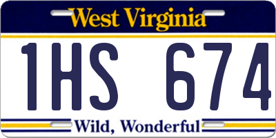 WV license plate 1HS674