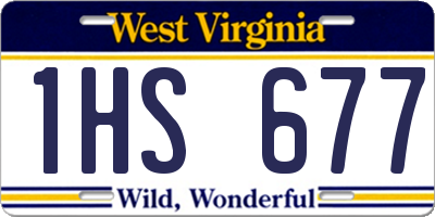 WV license plate 1HS677