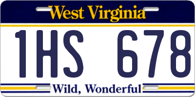 WV license plate 1HS678