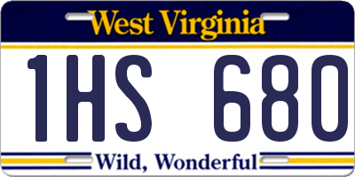 WV license plate 1HS680