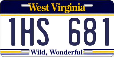 WV license plate 1HS681