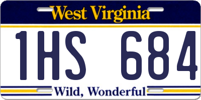 WV license plate 1HS684