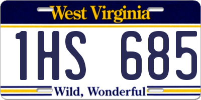 WV license plate 1HS685