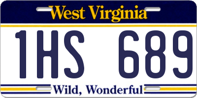 WV license plate 1HS689