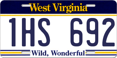 WV license plate 1HS692