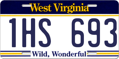 WV license plate 1HS693