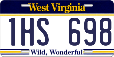WV license plate 1HS698