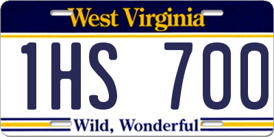 WV license plate 1HS700