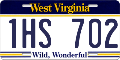 WV license plate 1HS702