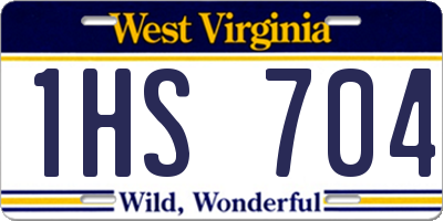 WV license plate 1HS704