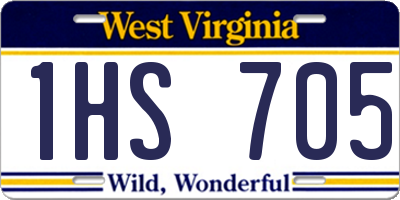 WV license plate 1HS705