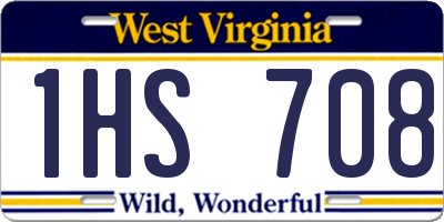 WV license plate 1HS708