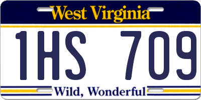 WV license plate 1HS709