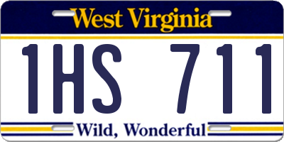 WV license plate 1HS711