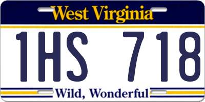 WV license plate 1HS718
