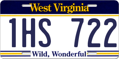 WV license plate 1HS722