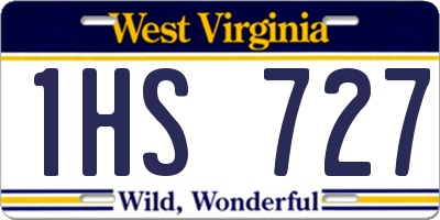 WV license plate 1HS727