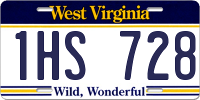 WV license plate 1HS728