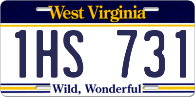 WV license plate 1HS731