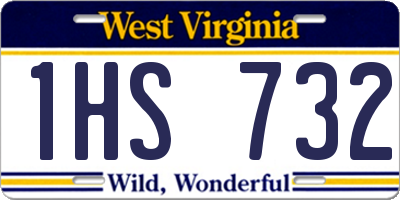 WV license plate 1HS732