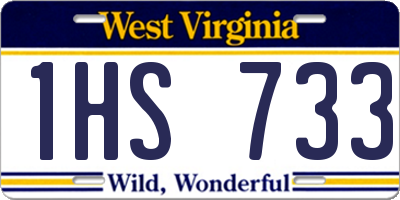 WV license plate 1HS733