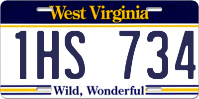 WV license plate 1HS734