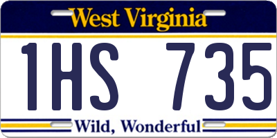 WV license plate 1HS735