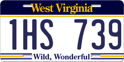 WV license plate 1HS739