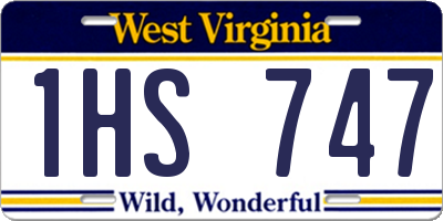 WV license plate 1HS747