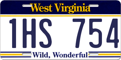 WV license plate 1HS754