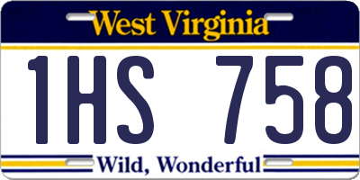 WV license plate 1HS758