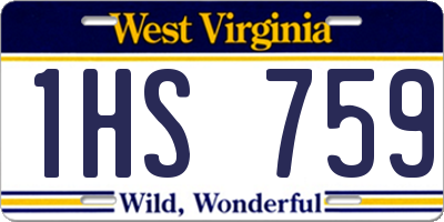 WV license plate 1HS759