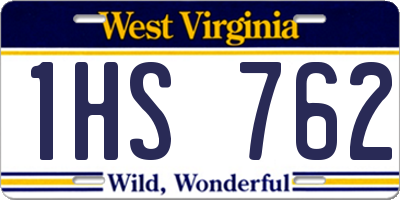 WV license plate 1HS762