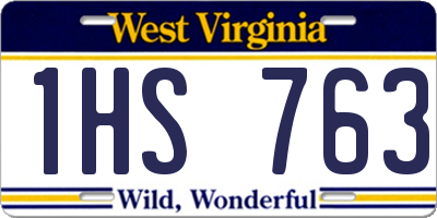 WV license plate 1HS763