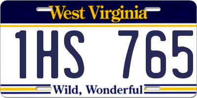 WV license plate 1HS765