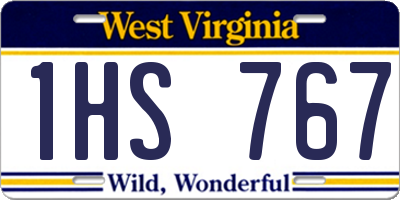 WV license plate 1HS767