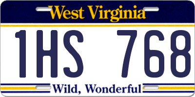 WV license plate 1HS768