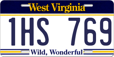 WV license plate 1HS769