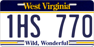 WV license plate 1HS770