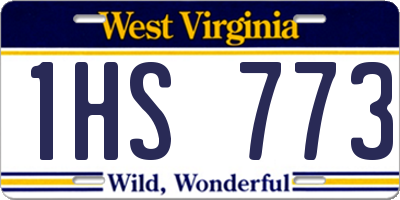 WV license plate 1HS773