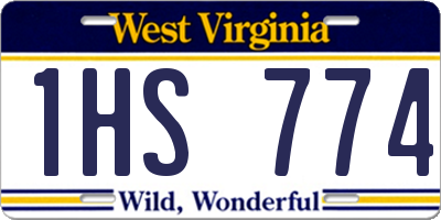 WV license plate 1HS774