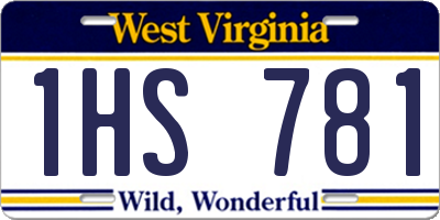 WV license plate 1HS781