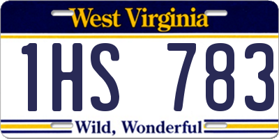 WV license plate 1HS783
